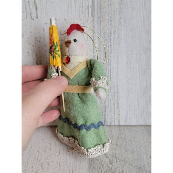 Kurt Adler Midwest Cannon vintage Easter chicken parcel felt ornament Xmas - Picture 2 of 5